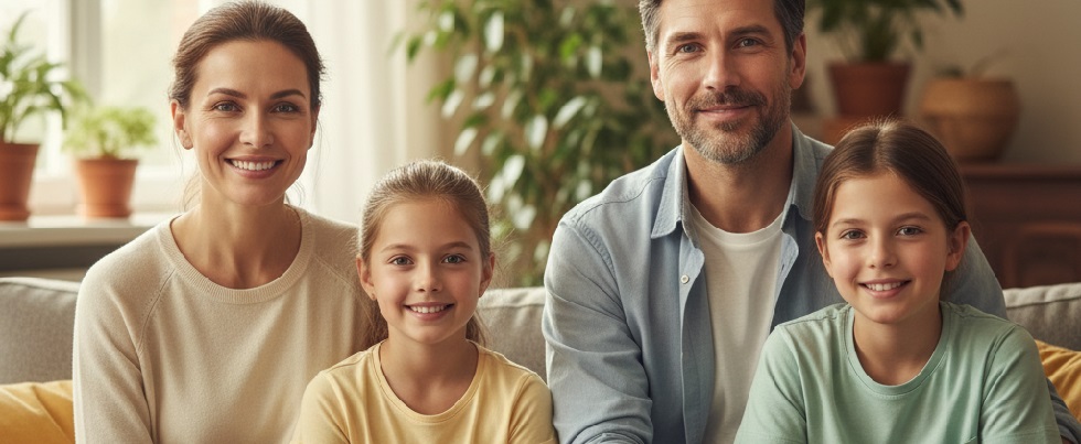 Family photo after treatment