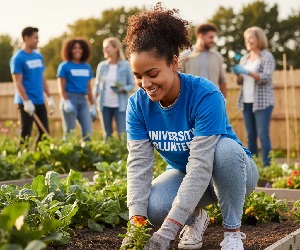 Students volunteering